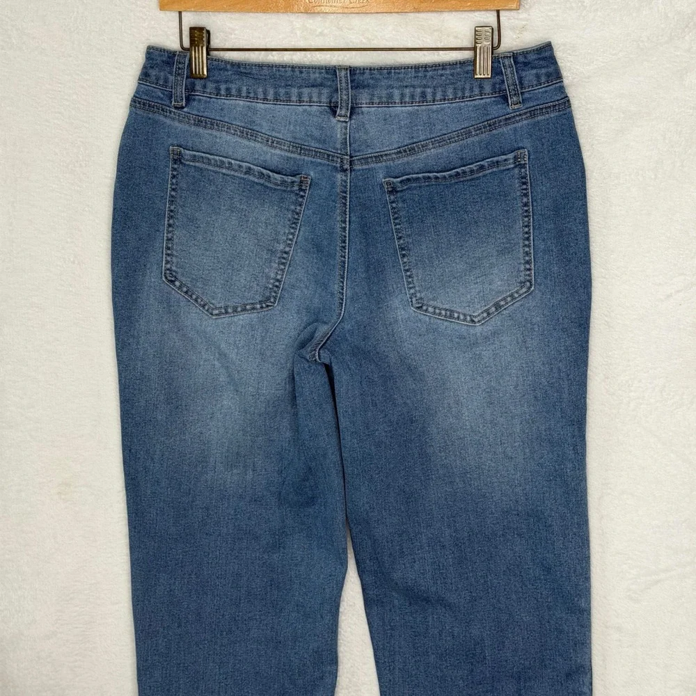 d.jeans New York Women 10 Blue Straight Leg Carpenter Style Denim Jeans
